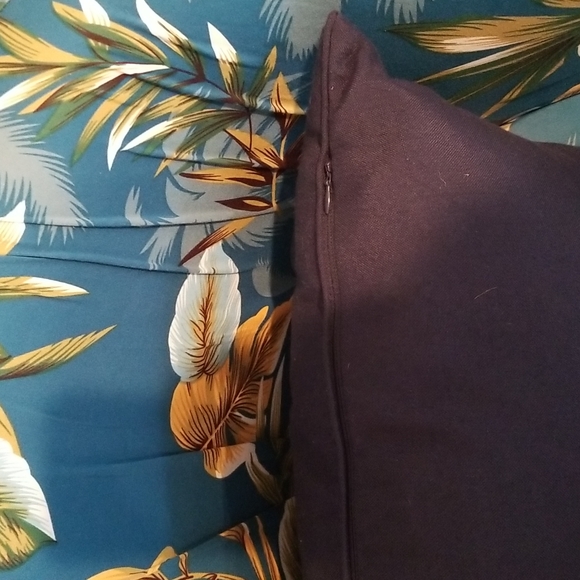 Hello Sequin Script Lumbar Pillow Navy Blue and Silver - Picture 4 of 4